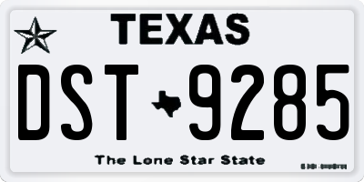 TX license plate DST9285