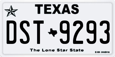 TX license plate DST9293