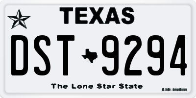 TX license plate DST9294