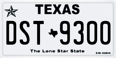TX license plate DST9300