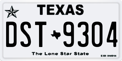TX license plate DST9304