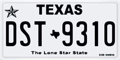 TX license plate DST9310
