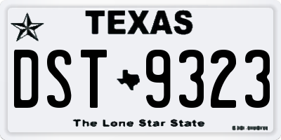 TX license plate DST9323