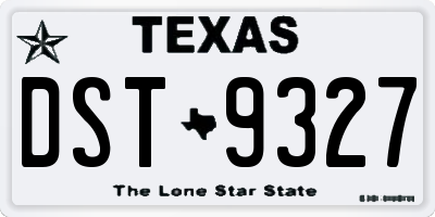 TX license plate DST9327