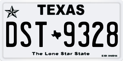 TX license plate DST9328