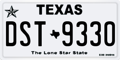 TX license plate DST9330