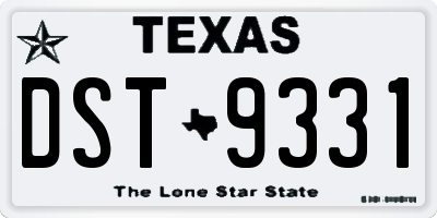 TX license plate DST9331