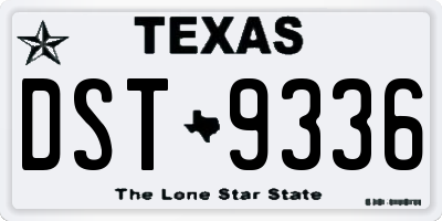 TX license plate DST9336
