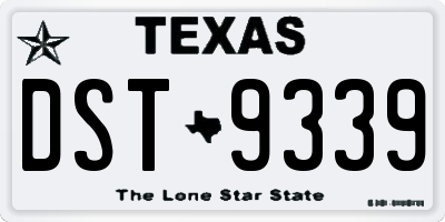 TX license plate DST9339