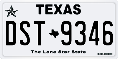TX license plate DST9346