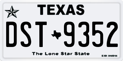 TX license plate DST9352