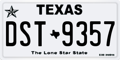 TX license plate DST9357
