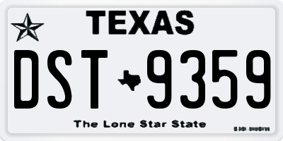 TX license plate DST9359