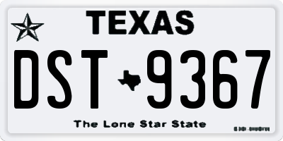 TX license plate DST9367