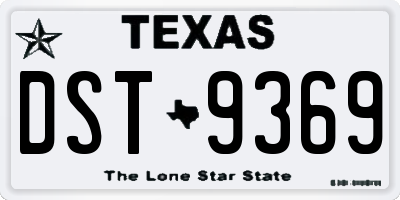 TX license plate DST9369