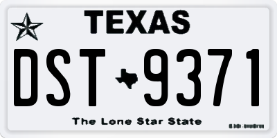 TX license plate DST9371