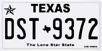 TX license plate DST9372
