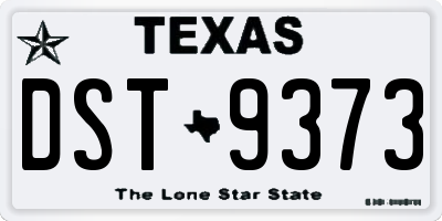 TX license plate DST9373