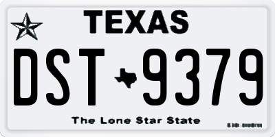 TX license plate DST9379