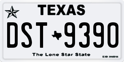 TX license plate DST9390