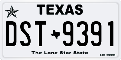 TX license plate DST9391