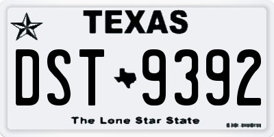 TX license plate DST9392