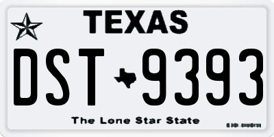 TX license plate DST9393