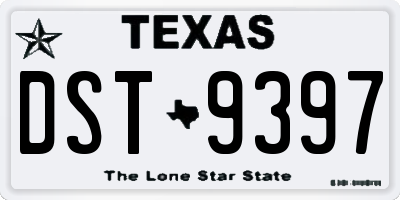 TX license plate DST9397
