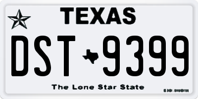 TX license plate DST9399
