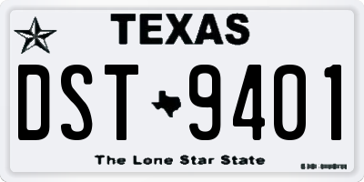TX license plate DST9401
