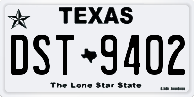 TX license plate DST9402