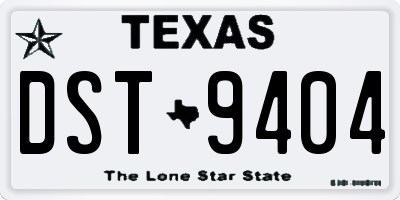 TX license plate DST9404