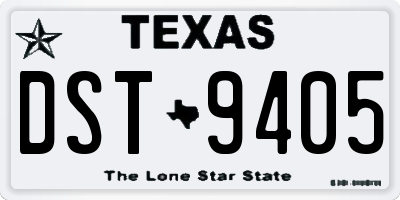 TX license plate DST9405