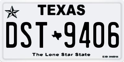TX license plate DST9406