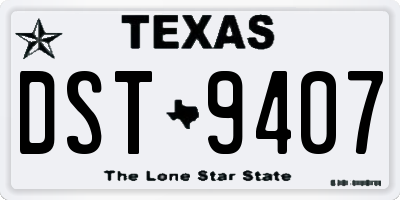 TX license plate DST9407