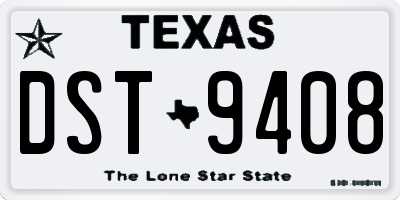TX license plate DST9408