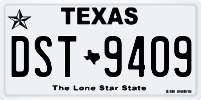 TX license plate DST9409