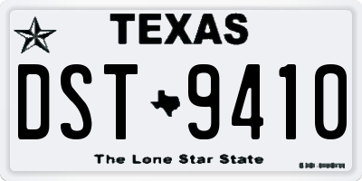 TX license plate DST9410