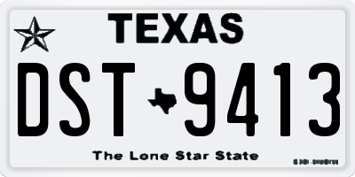 TX license plate DST9413
