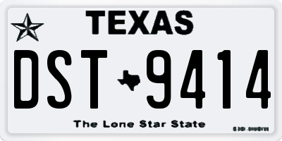 TX license plate DST9414