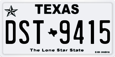 TX license plate DST9415
