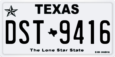 TX license plate DST9416