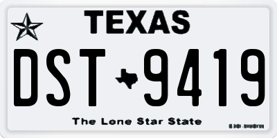 TX license plate DST9419