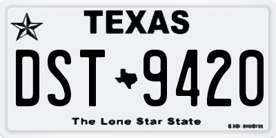 TX license plate DST9420