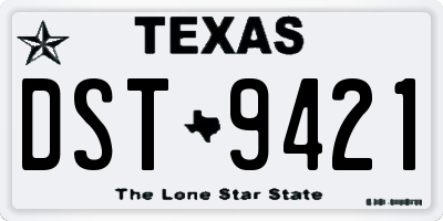 TX license plate DST9421