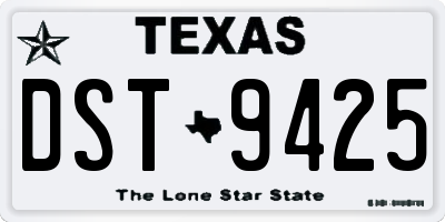 TX license plate DST9425