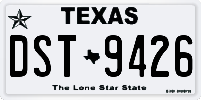 TX license plate DST9426