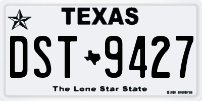TX license plate DST9427