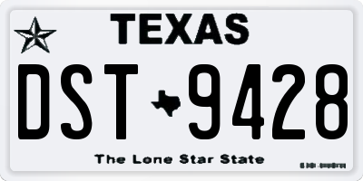 TX license plate DST9428