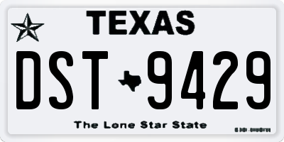 TX license plate DST9429